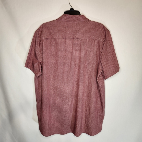 Zeroxposur Men's Red Short Sleeve Button Down Shirt UPF 30 Light Weight Travel - Picture 4 of 11